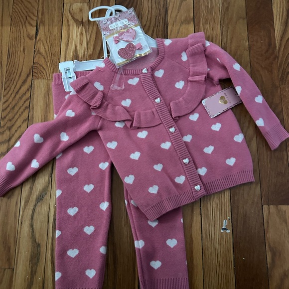 Toddler Pink Heart Knit Set - Picture 1 of 6